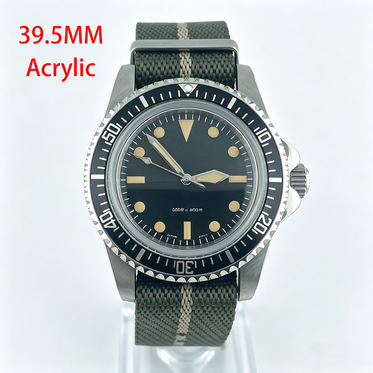 Tropic Strap Vintage - Montre de plongée rétro 39,5 mm