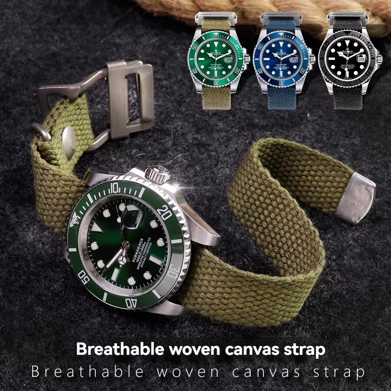 Tropic Strap Vintage - Pour Rolex Submariner vert/noir, Tudor Black
